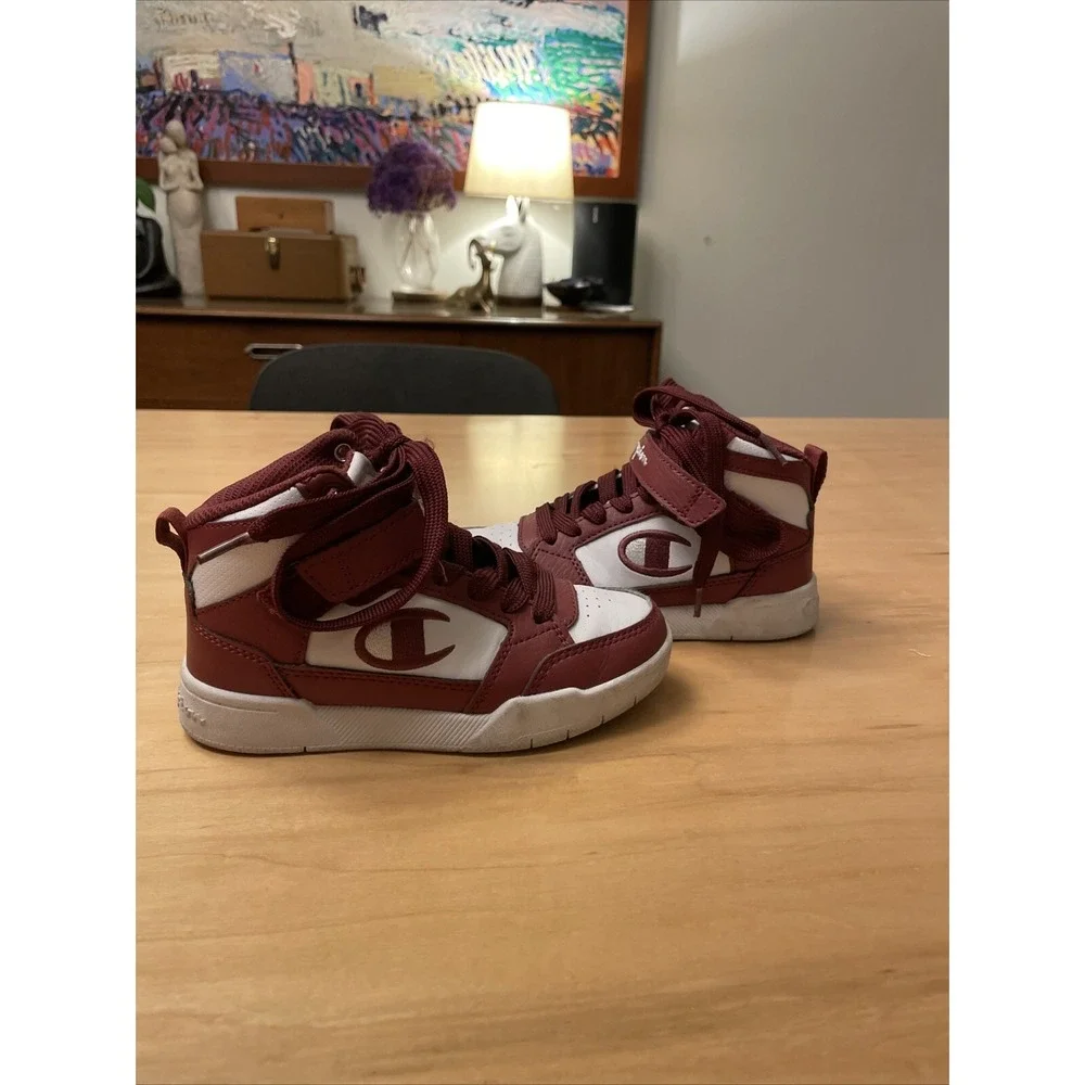 Champion‎ Kids Shoes Size 11 Maroon And White Toddler Shoe High Tops